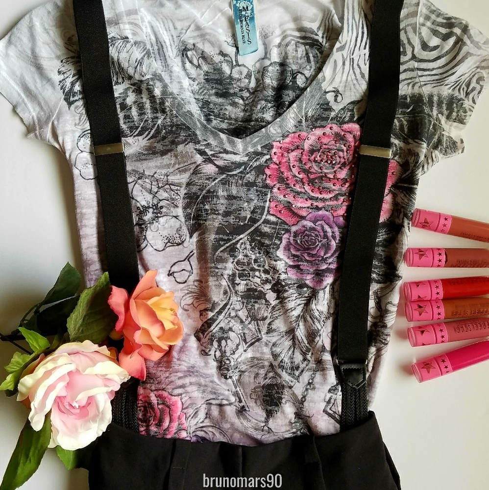 ✨HP✨ Cap Sleeve Multi-color T-shirt - Picture 6 of 6